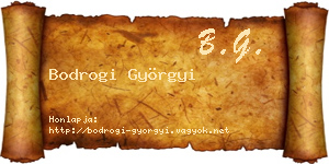 Bodrogi Györgyi névjegykártya
