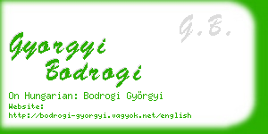 gyorgyi bodrogi business card